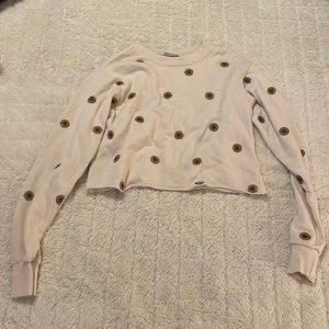 cute sunflower crop top long sleeve